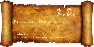 Krisztin Dorina névjegykártya